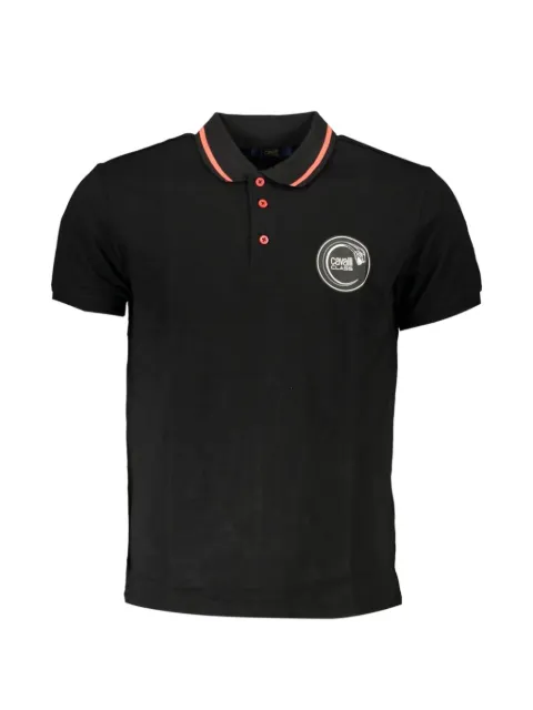 Cavalli Class logo-embroidered tipped polo shirt