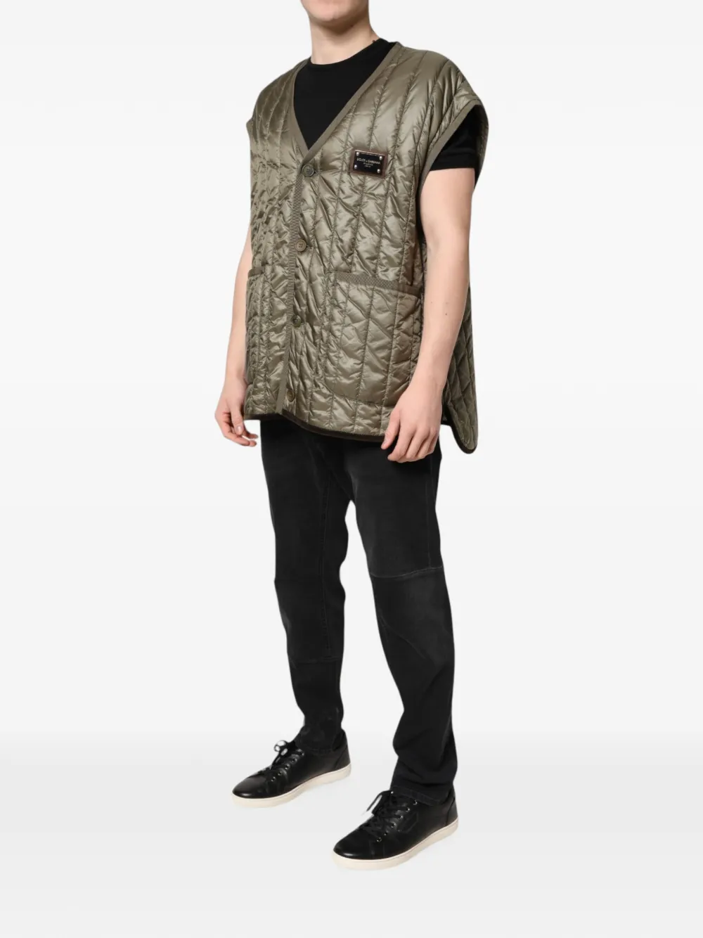 Dolce & Gabbana Bodywarmer met logoplakkaat Groen