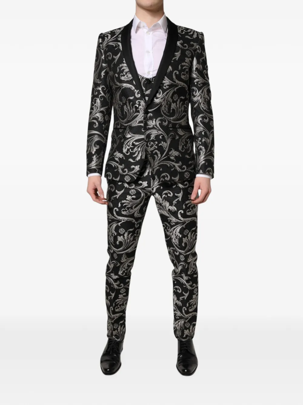 Dolce & Gabbana Martini baroque-jacquard three-piece suit - Nero