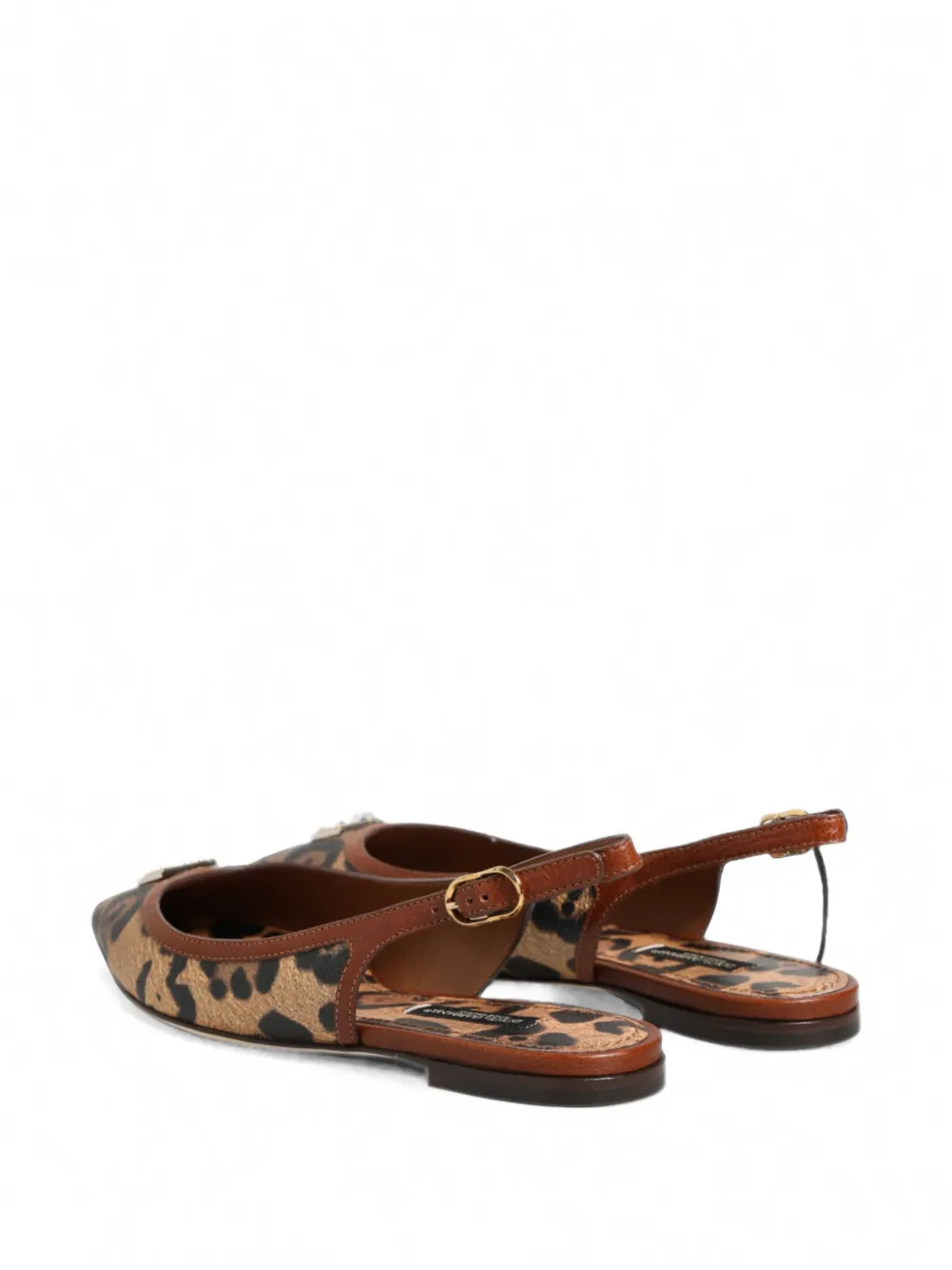 Dolce & Gabbana leopard-print slingback flat pumps Bruin