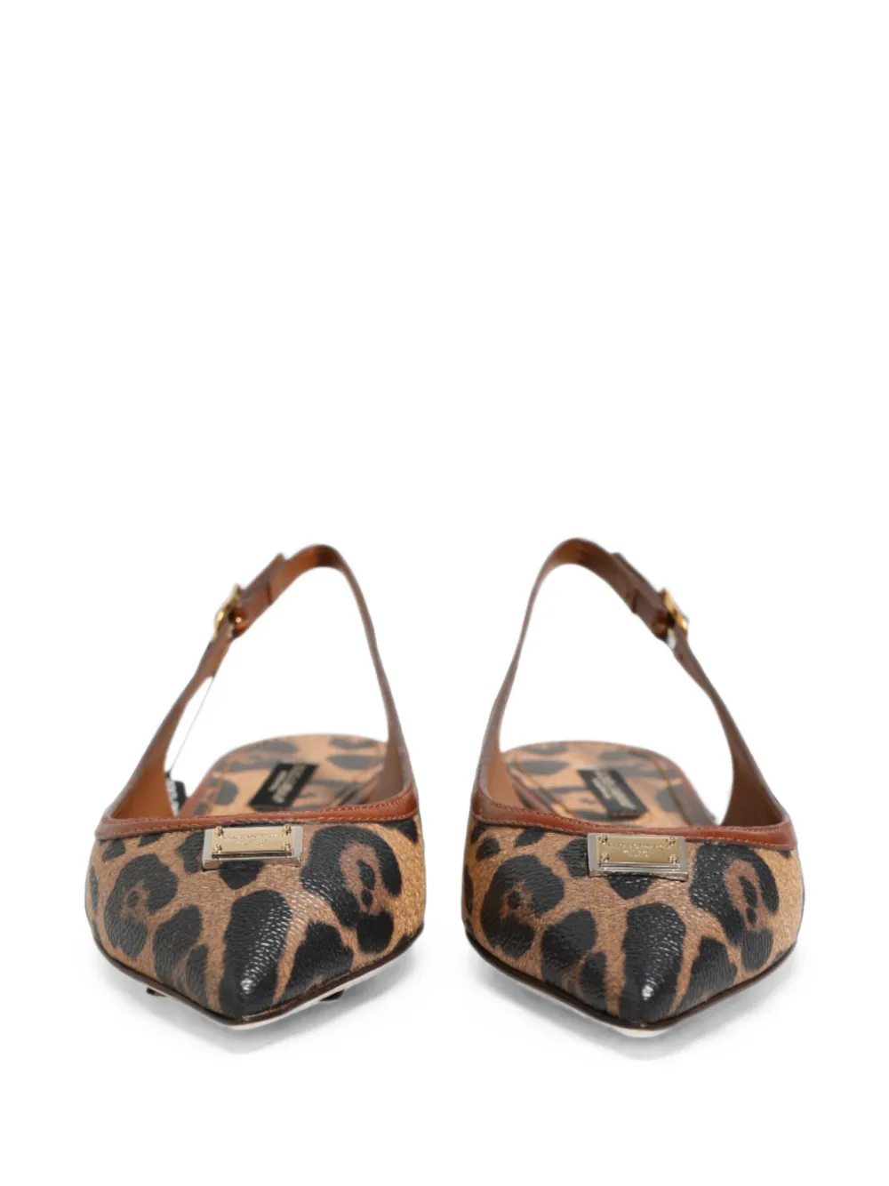 Dolce & Gabbana leopard-print slingback flat pumps Bruin