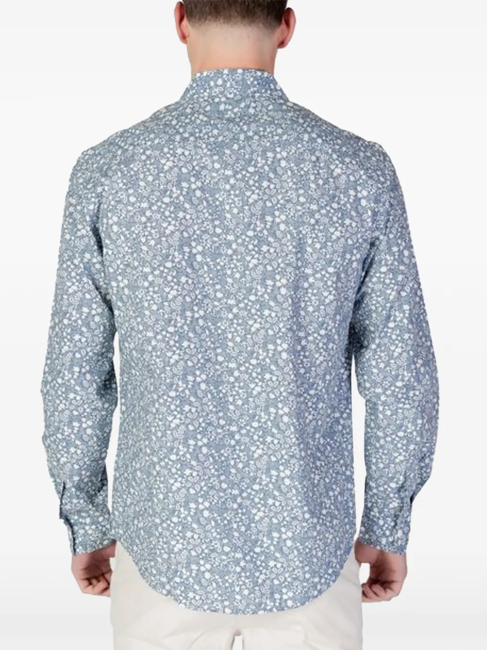 Replay floral-print shirt Blauw
