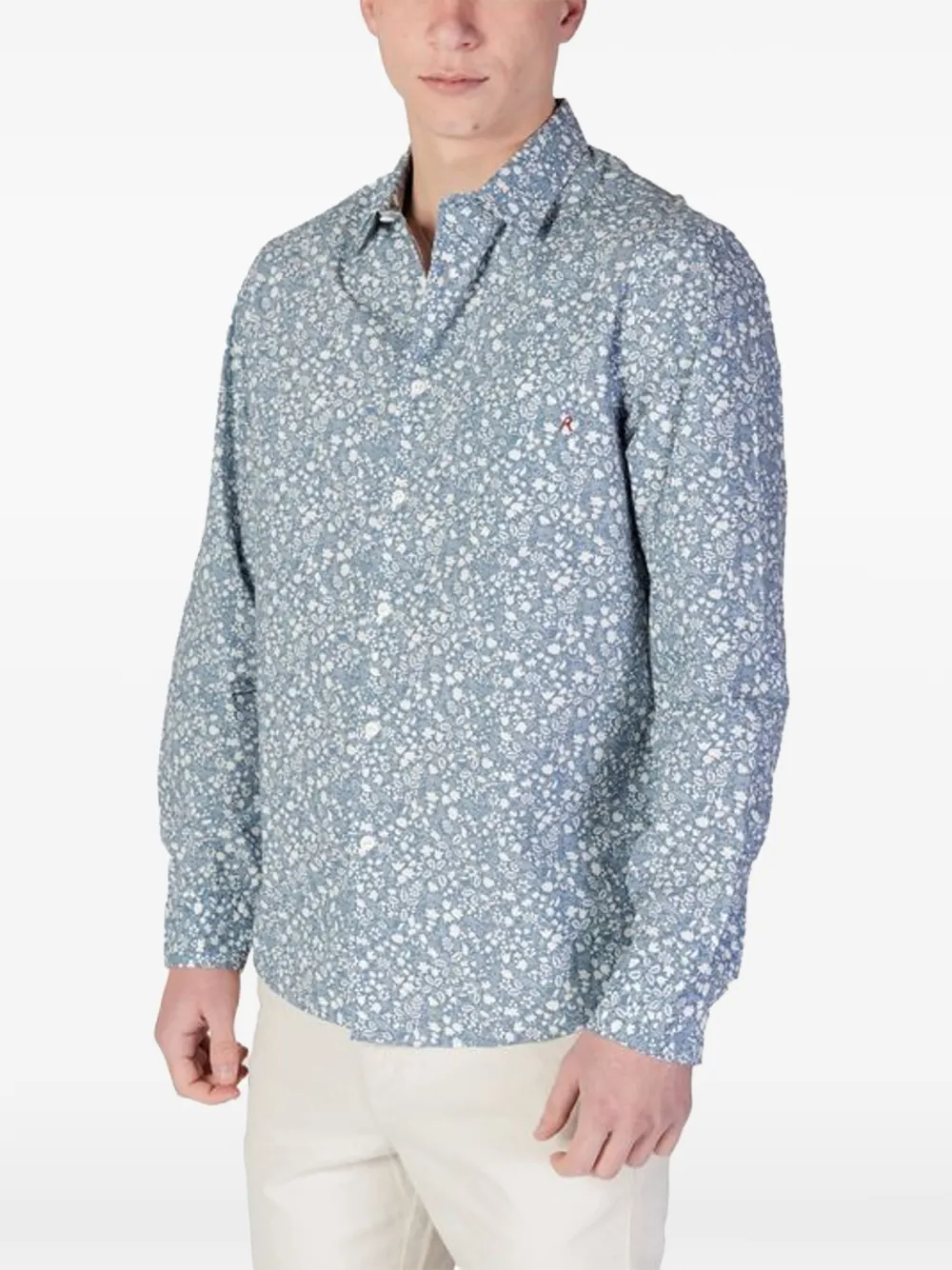 Replay floral-print shirt Blauw