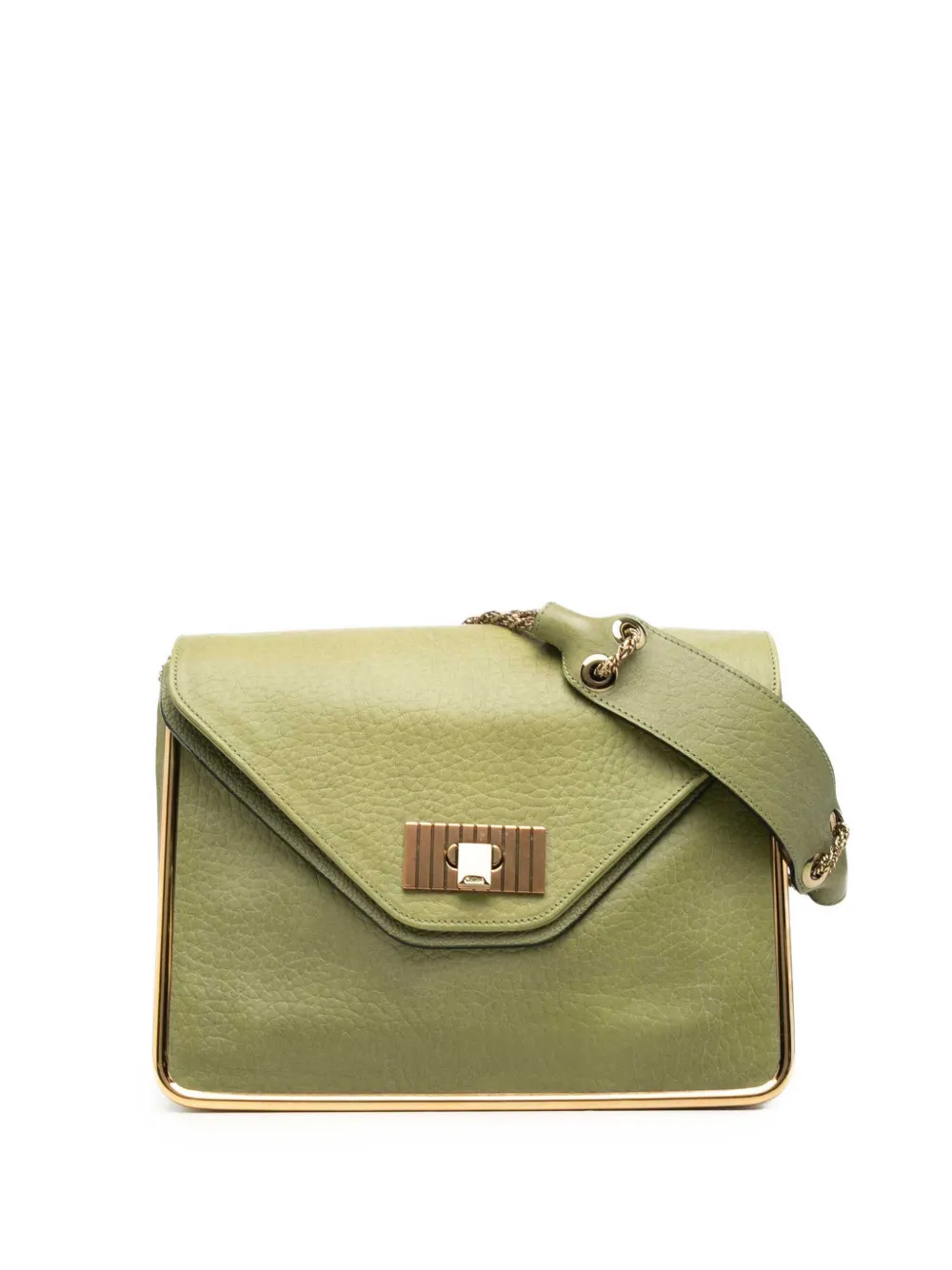 Chloé Pre-Owned 2012 Medium Pebbled Leather Sally shoulder bag - Verde