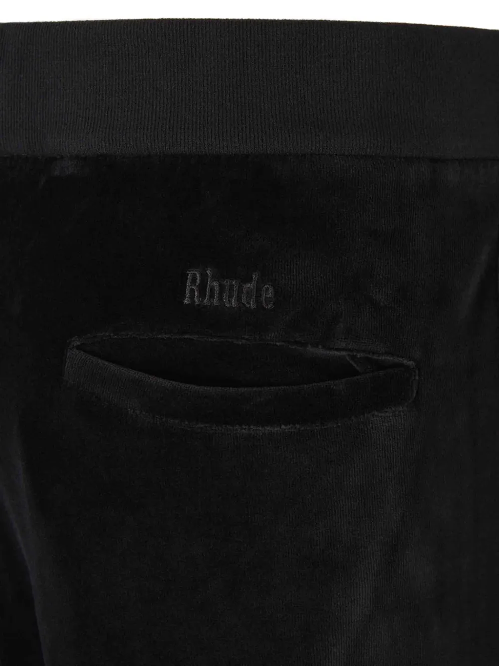 RHUDE Fluwelen broek met zijstreep Zwart