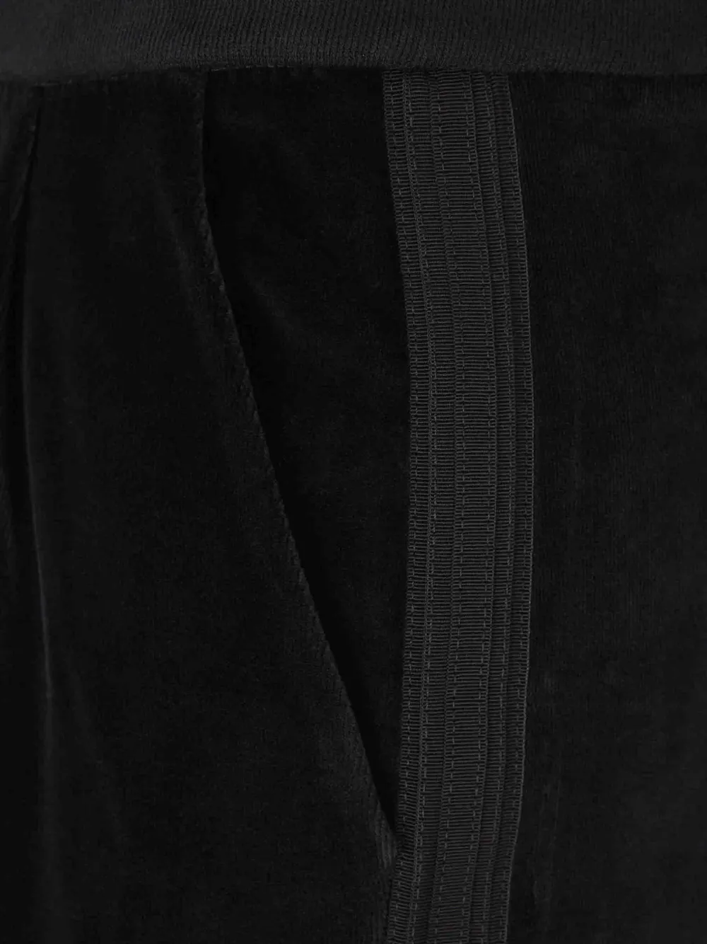 RHUDE Fluwelen broek met zijstreep Zwart