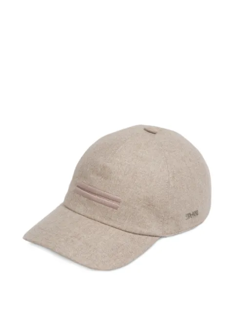 Zegna logo-plaque cashmere baseball cap