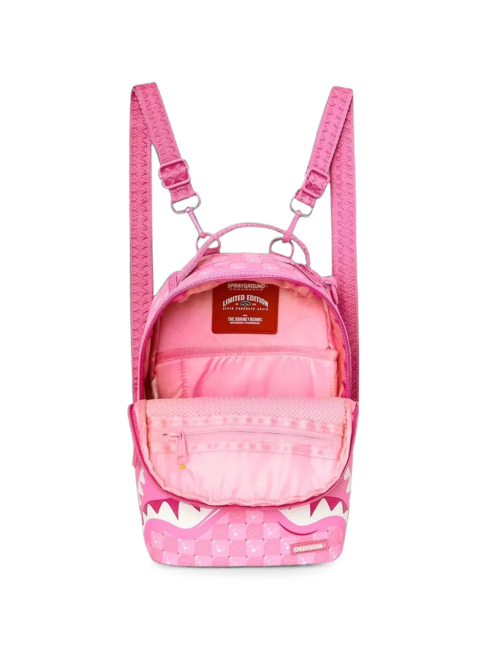 Sprayground Shinobi Sharks in Paris geruite rugzak Roze