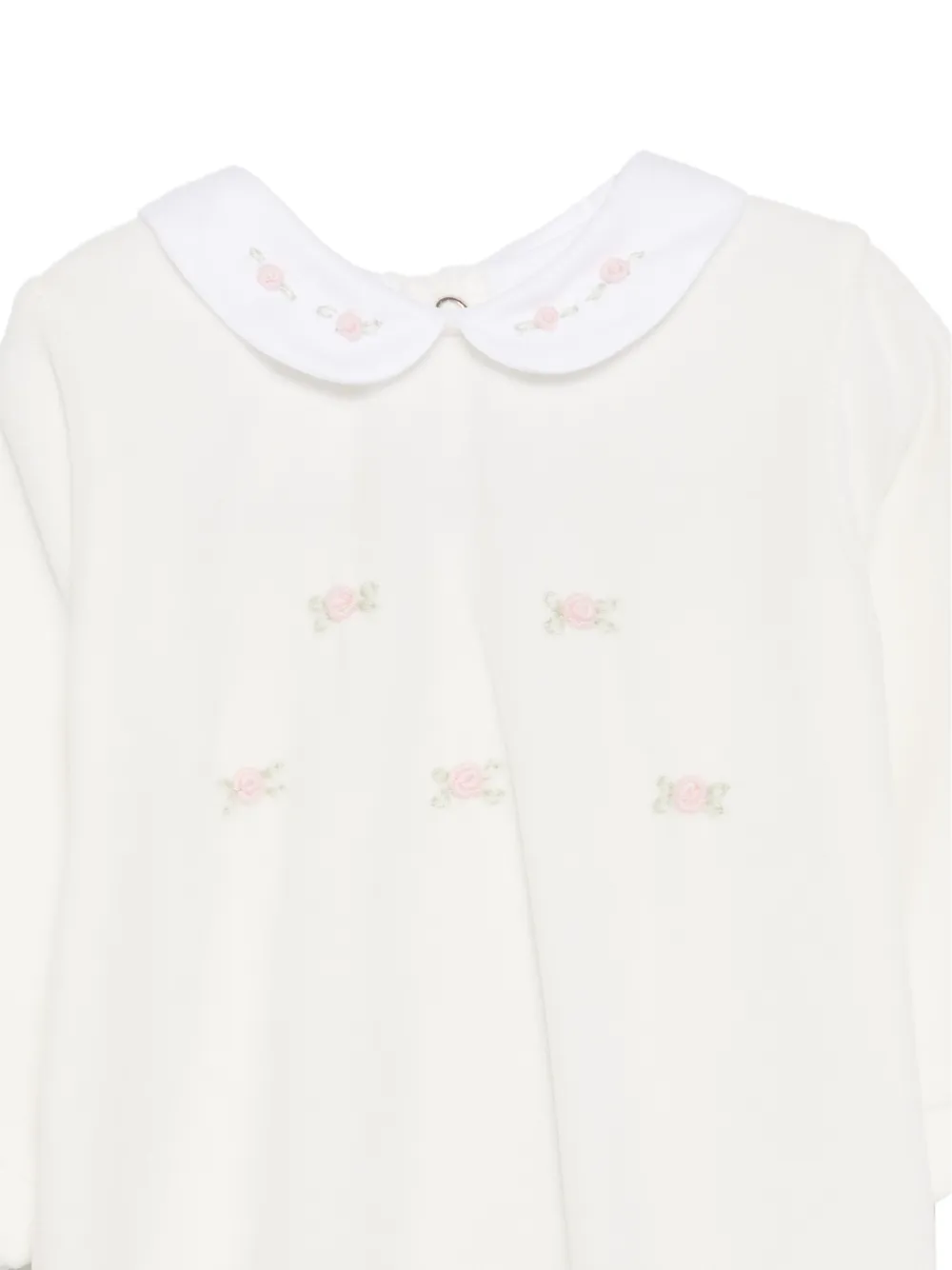 Siola floral-embroidered velvet romper Wit