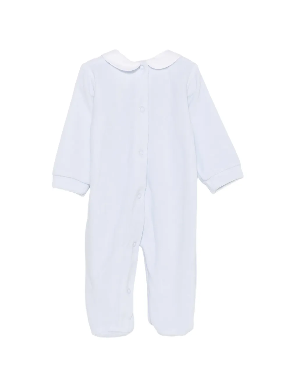 Siola floral-embroidered Peter Pan-collar sleepsuit Blauw