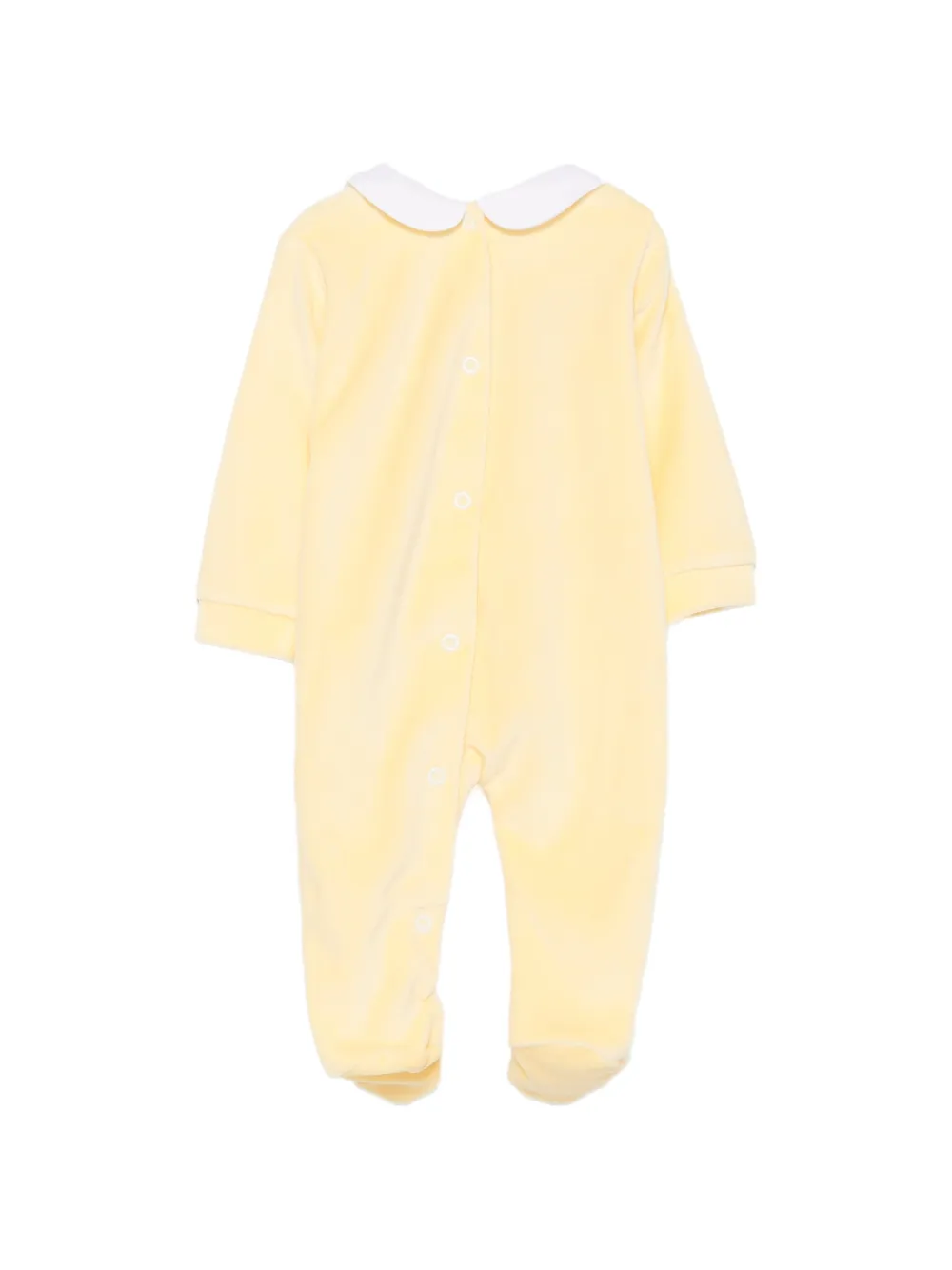 Siola Pyjama met Peter Pan-kraag en borduurwerk Geel