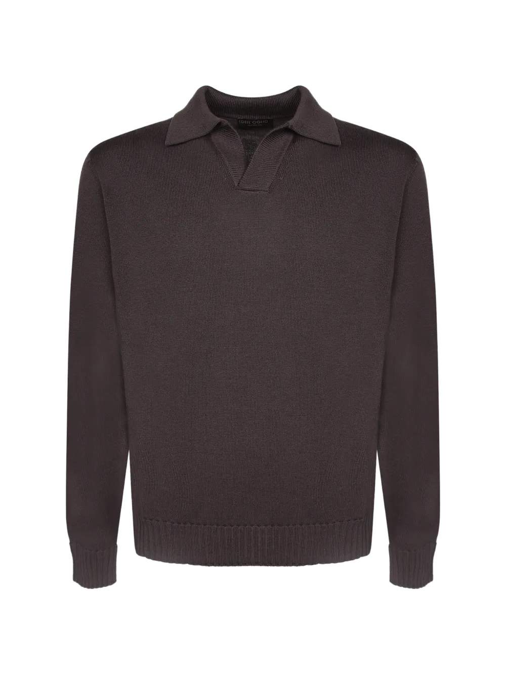 Dell'oglio polo-collar knitted sweater - Marrone
