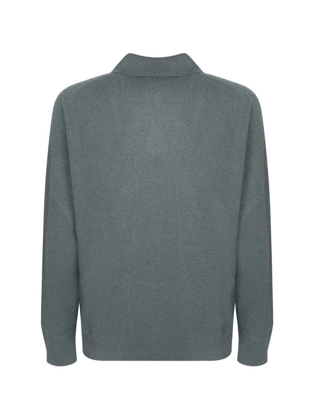 Dell'oglio English M ribgebreid poloshirt met knoopsluiting Groen