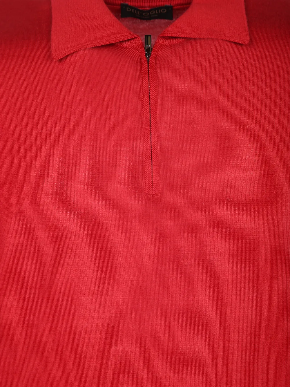Dell'oglio Gebreid poloshirt met kwartrits Rood