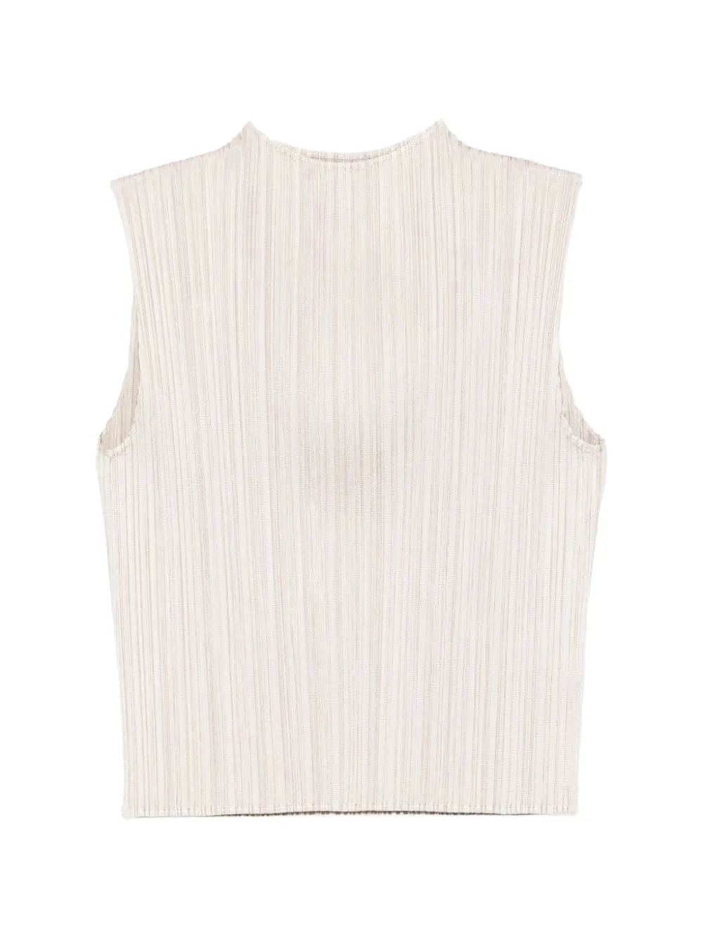 Pleats Please Issey Miyake pleated sleeveless top - Toni neutri