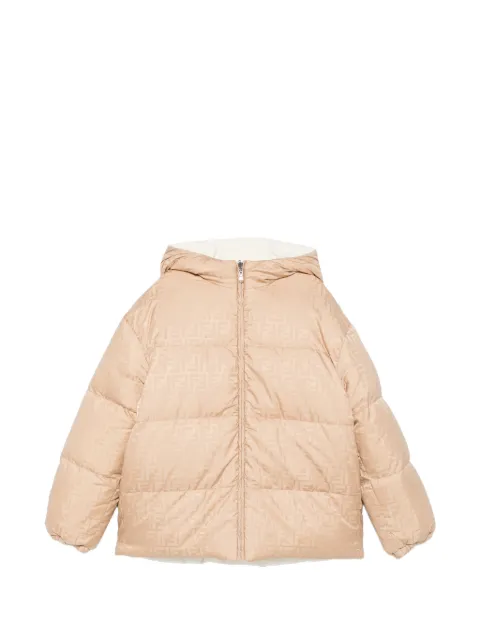 Fendi Kids FF-logo hooded padded jacket