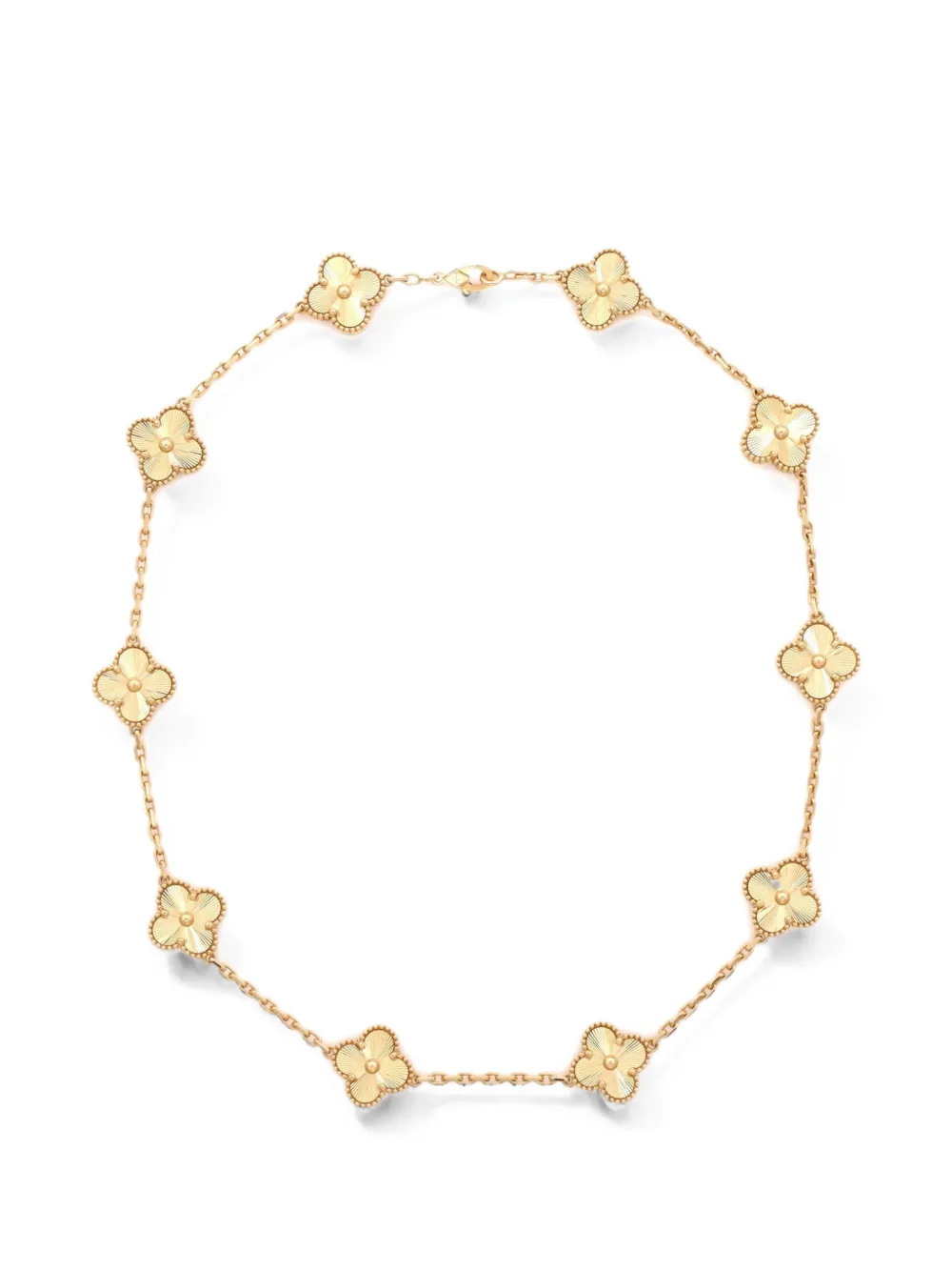Van Cleef & Arpels Pre-Owned Vintage Alhambra 10 Motifs Guilloche 18K Yellow Gold necklace - Oro
