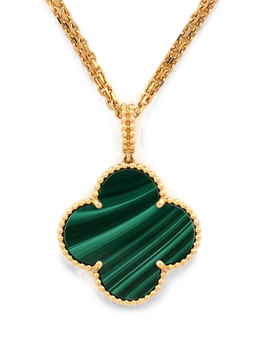 Van Cleef & Arpels Pre-Owned Magic Alhambra Pendant Long 18K Yellow Gold and Malachite necklace - Oro