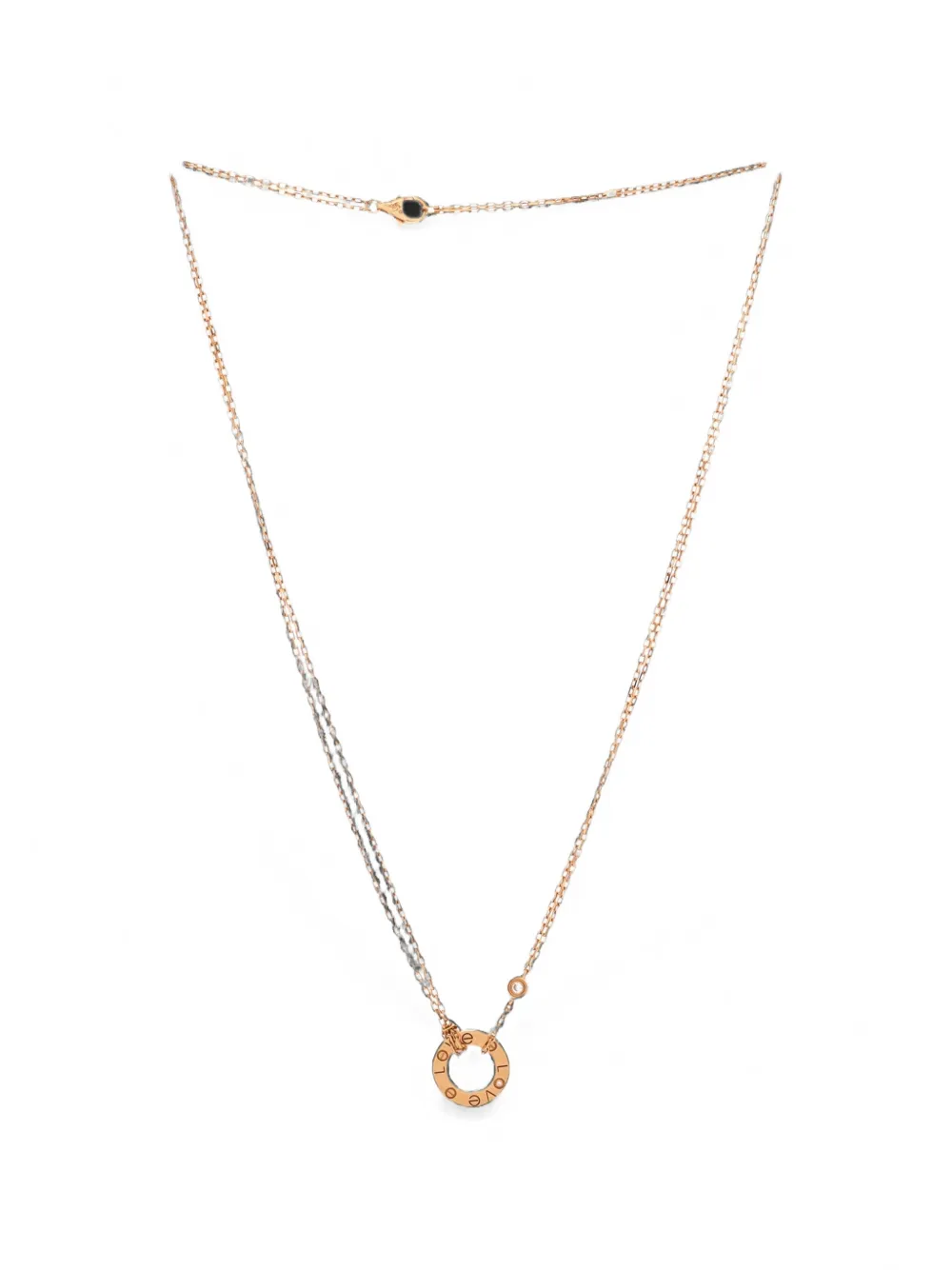 Cartier 2 Diamonds Love Pendant 18K Rose Gold and Diamonds necklace - Rosa
