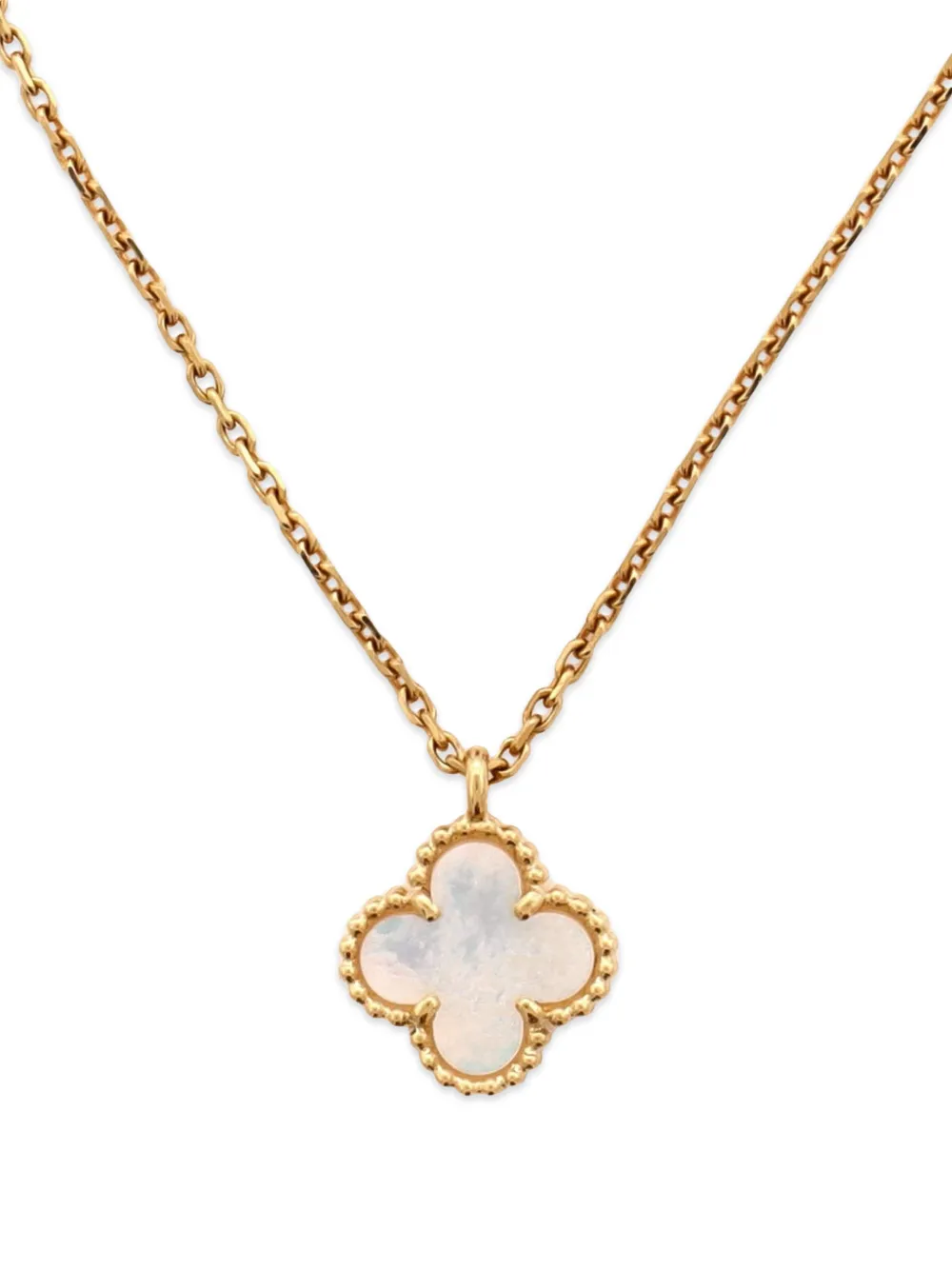 Van Cleef & Arpels Pre-Owned Sweet Alhambra Pendant 18K Yellow Gold and Mother of Pearl necklace - Oro