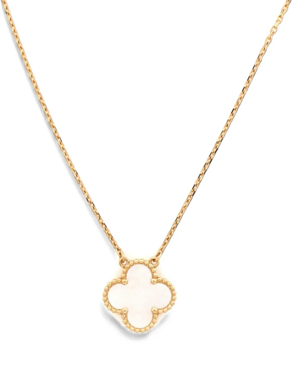 Van Cleef & Arpels Pre-Owned Vintage Alhambra Pendant 18K Yellow Gold and Mother of Pearl necklace - Oro
