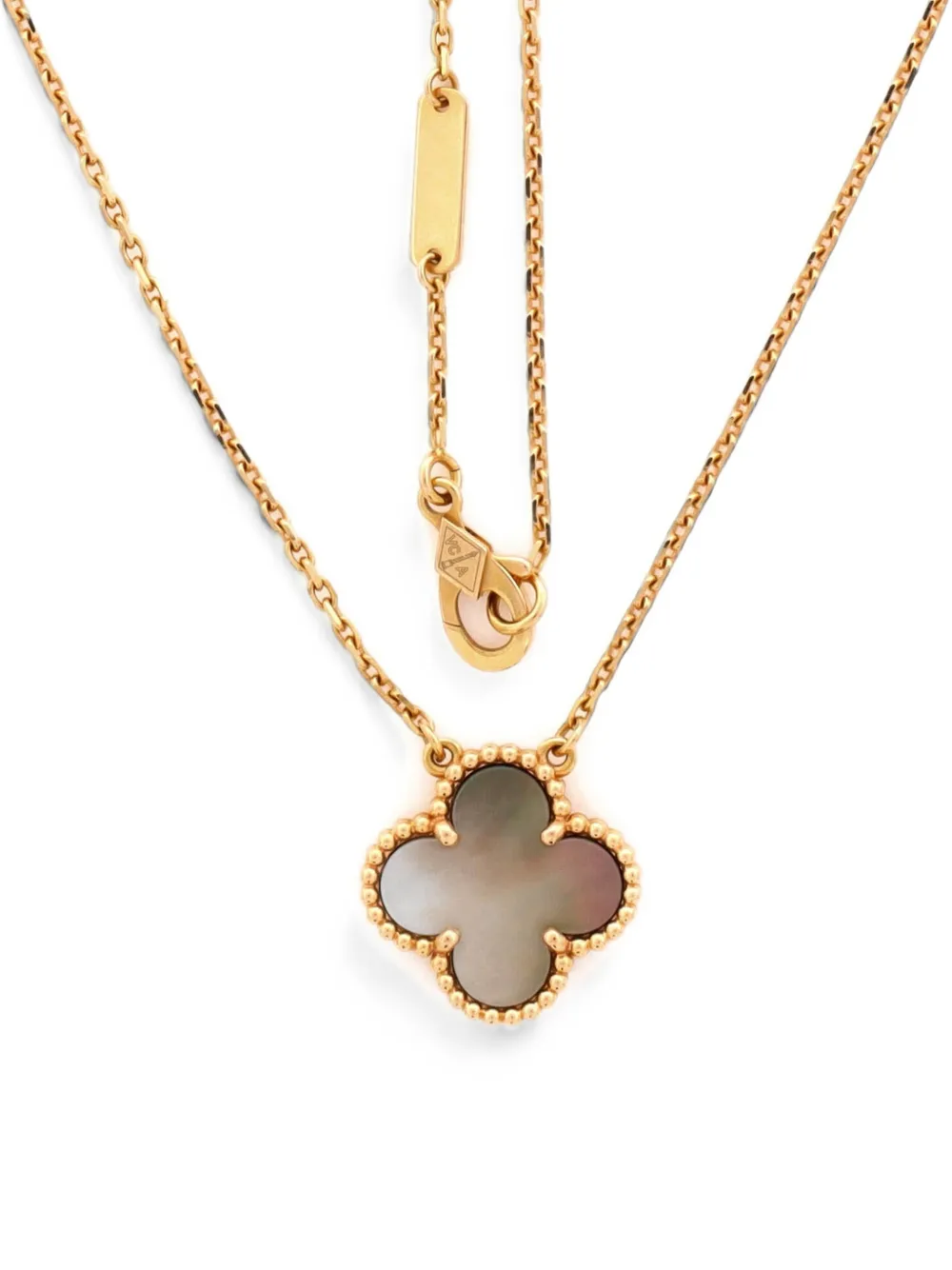 Van Cleef & Arpels Pre-Owned Vintage Alhambra Pendant 18K Rose Gold and Grey Mother of Pearl necklace - Rosa