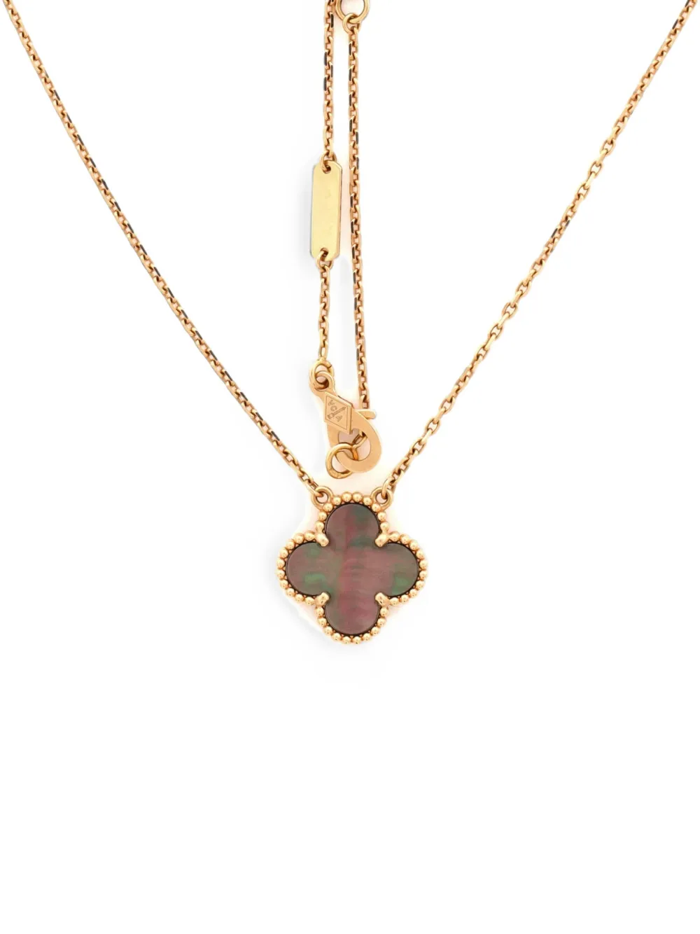 Van Cleef & Arpels Pre-Owned Vintage Alhambra Pendant 18K Rose Gold and Grey Mother of Pearl necklace - Rosa