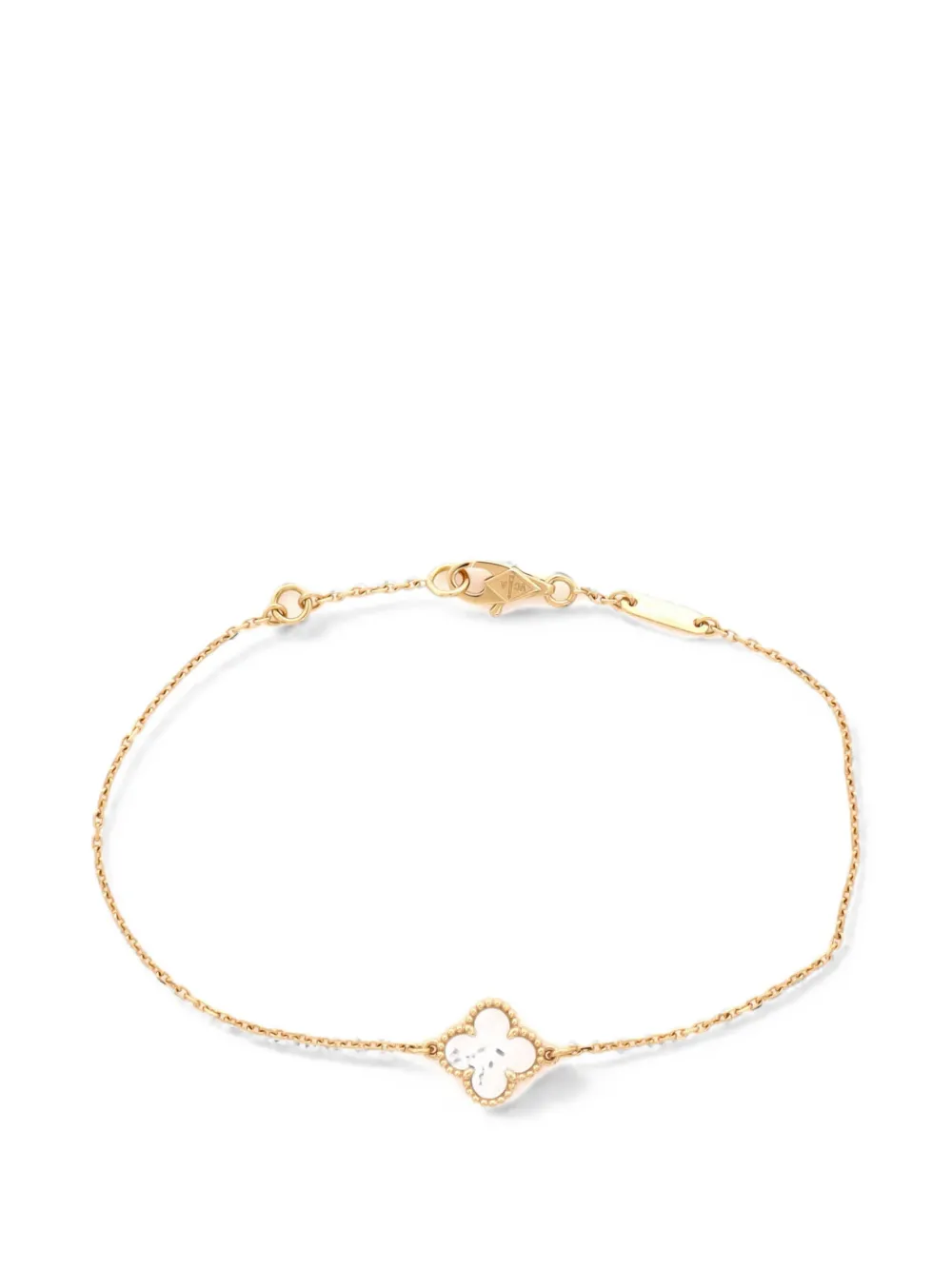 Van Cleef & Arpels Pre-Owned Sweet Alhambra 18K Yellow Gold and Mother of Pearl bracelet - Oro
