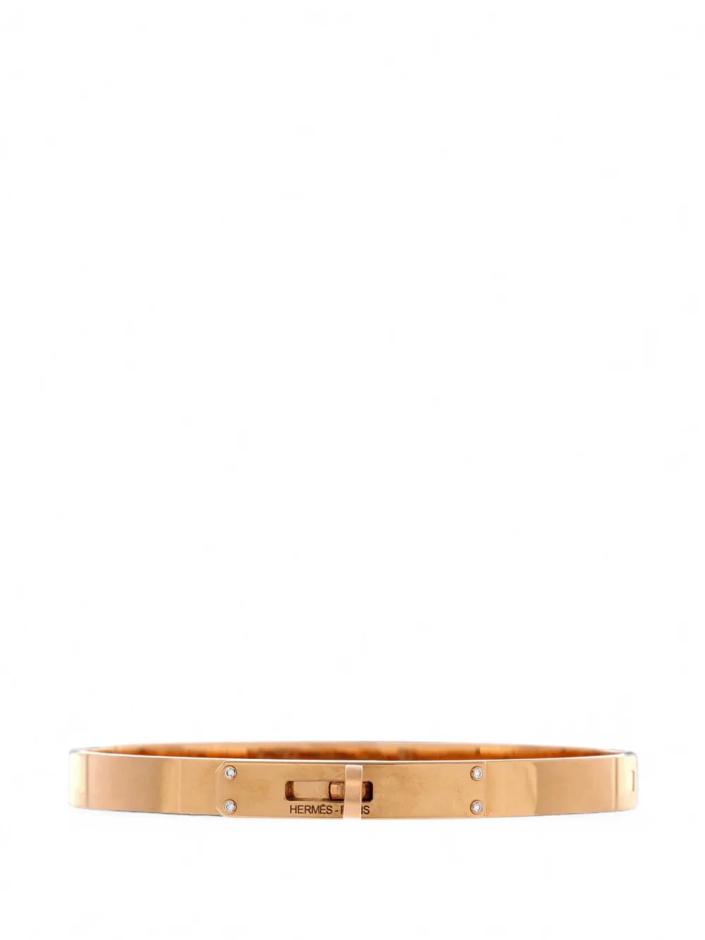 Hermès Pre-Owned Kelly 18K Rose Gold with 4 Diamonds Small bracelet - Rosa