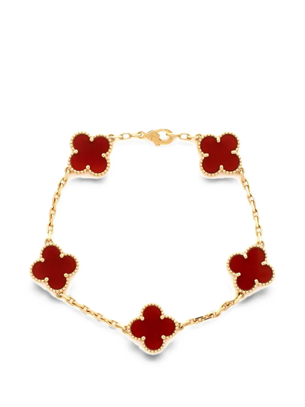 Van Cleef & Arpels Pre-Owned Vintage Alhambra 5 Motifs 18K Yellow Gold and Carnelian bracelet - Oro