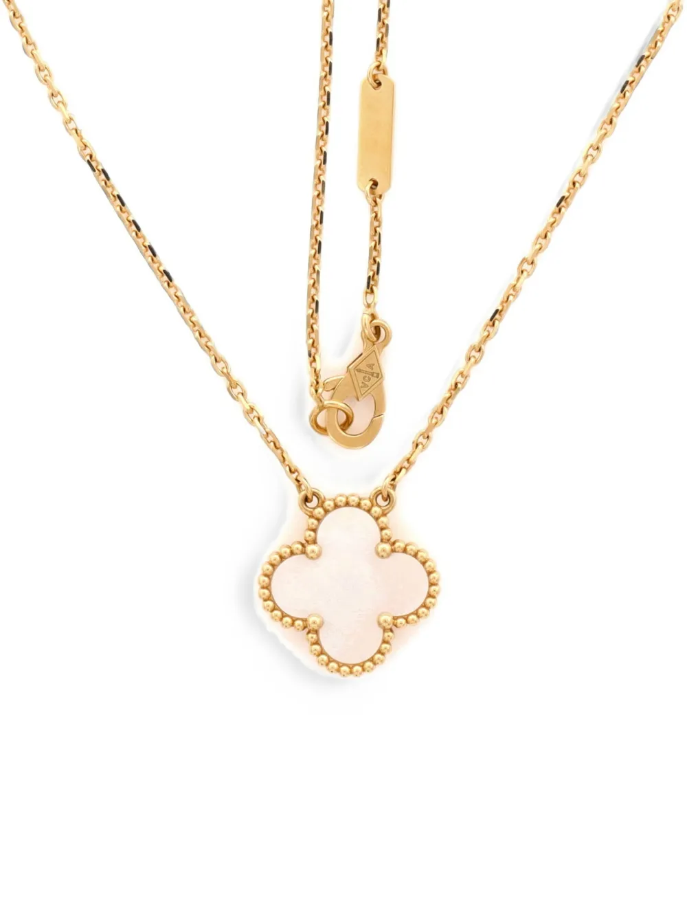 Van Cleef & Arpels Pre-Owned Vintage Alhambra Pendant 18K Yellow Gold and Mother of Pearl necklace - Oro