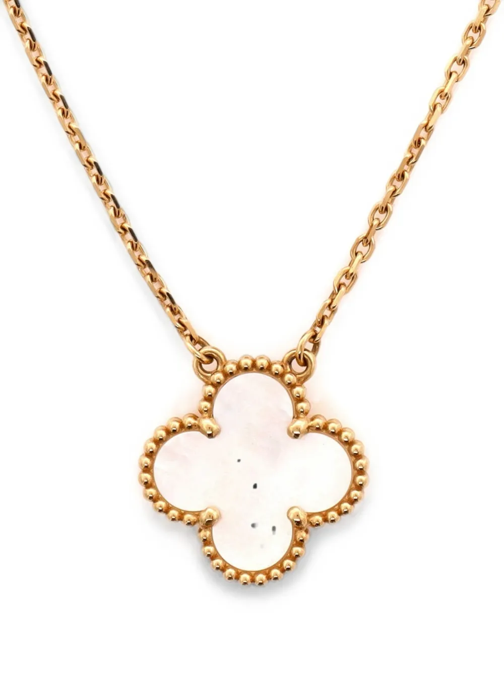 Van Cleef & Arpels Pre-Owned Vintage Alhambra Pendant 18K Yellow Gold and Mother of Pearl necklace - Oro