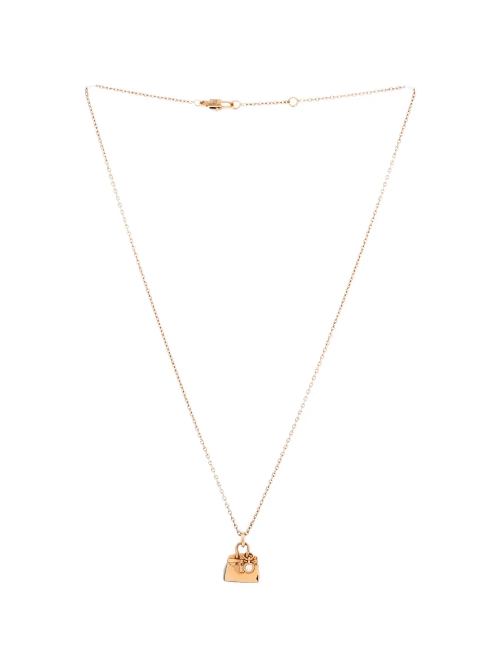 Hermès Pre-Owned Birkin Amulette Pendant 18K Rose Gold with Diamond necklace - Rosa