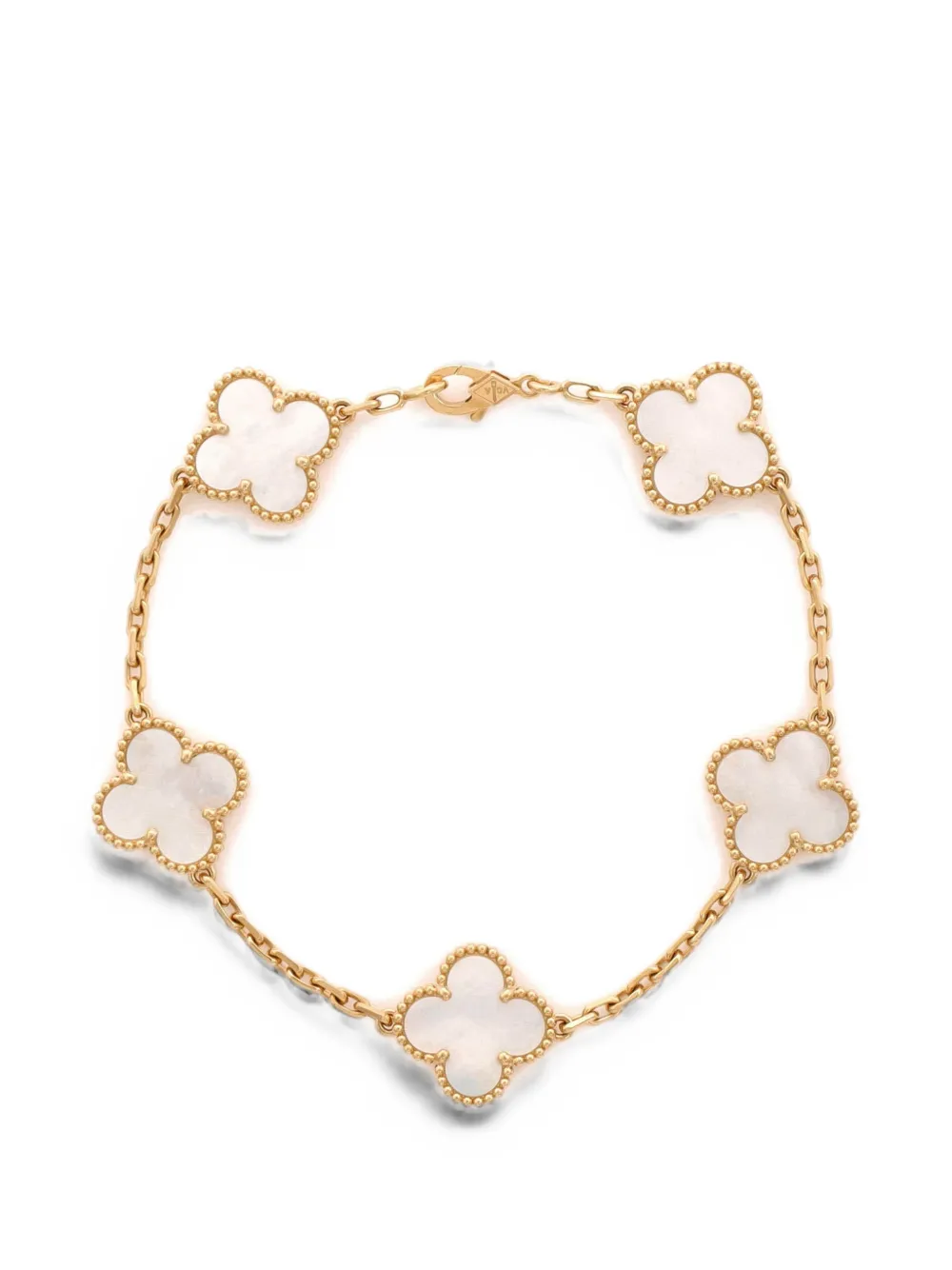 Van Cleef & Arpels Pre-Owned Vintage Alhambra 5 Motifs 18K Yellow Gold and Mother of Pearl bracelet - Oro
