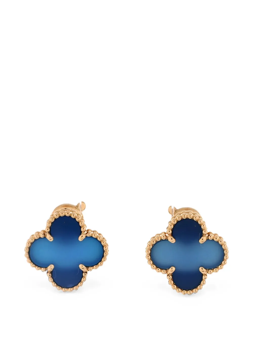 Van Cleef & Arpels Pre-Owned Vintage Alhambra 18K Yellow Gold and Blue Agate earrings - Oro