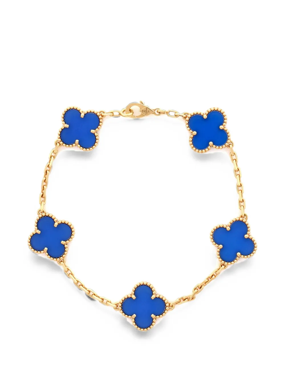 Van Cleef & Arpels Pre-Owned Vintage Alhambra 5 Motifs 18K Yellow Gold and Agate bracelet - Oro