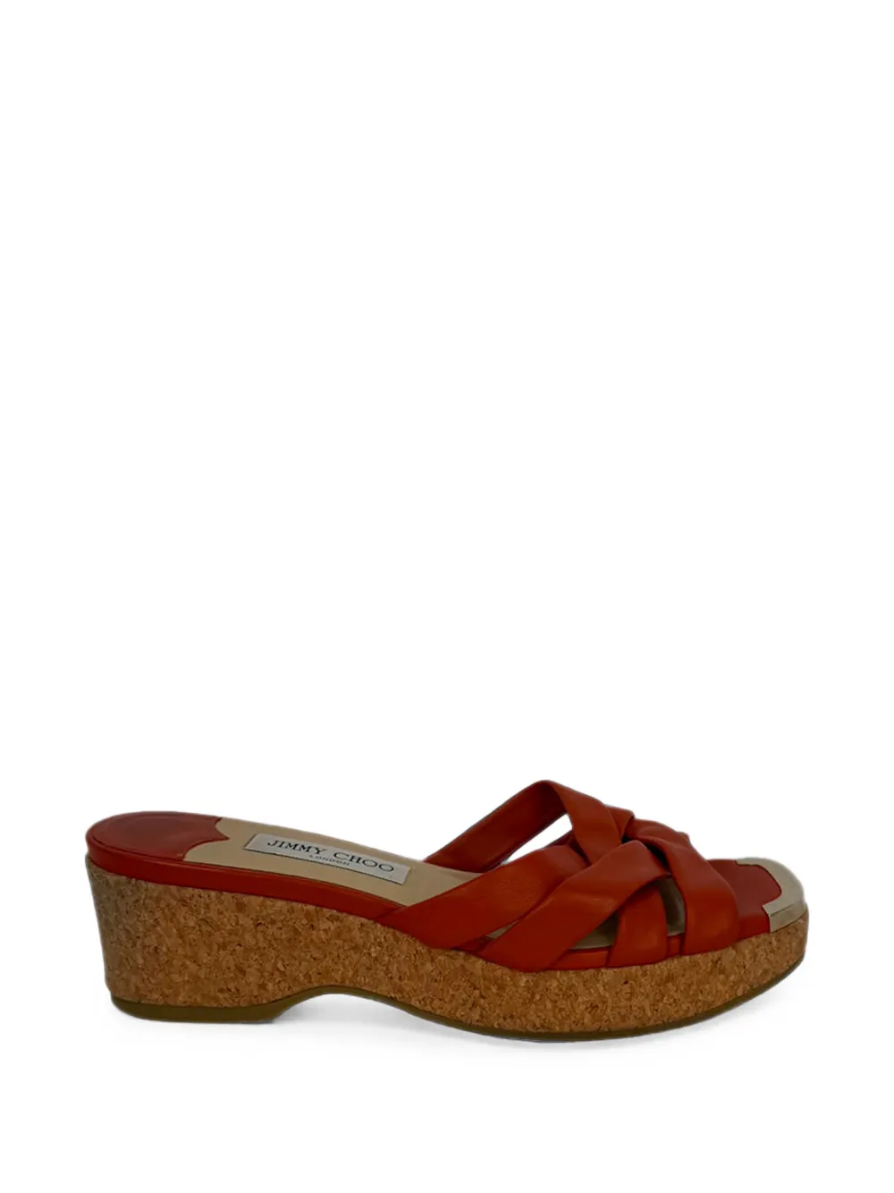 Jimmy Choo Pre-Owned Maribou 50 Wedge-Sandalen mit Plateau - Rot