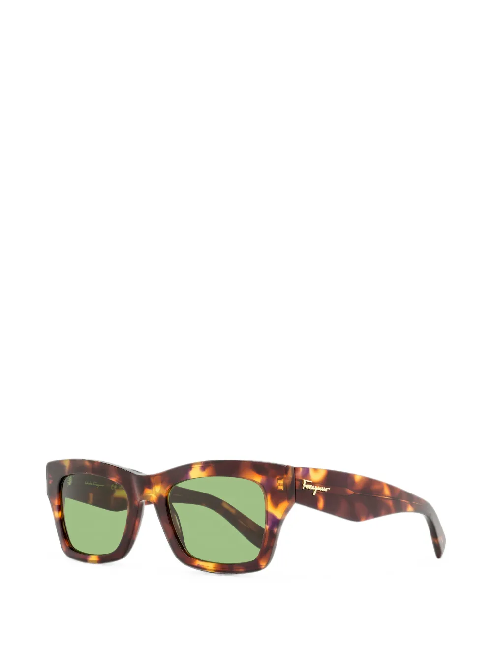 Ferragamo Eyewear Zonnebril met vierkant montuur Bruin