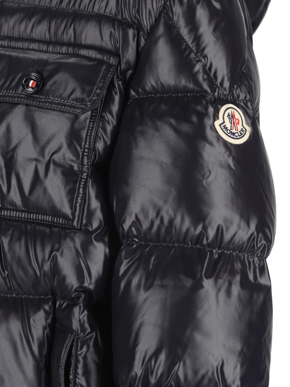 Moncler Enfant Marapi gewatteerde jas met capuchon Blauw