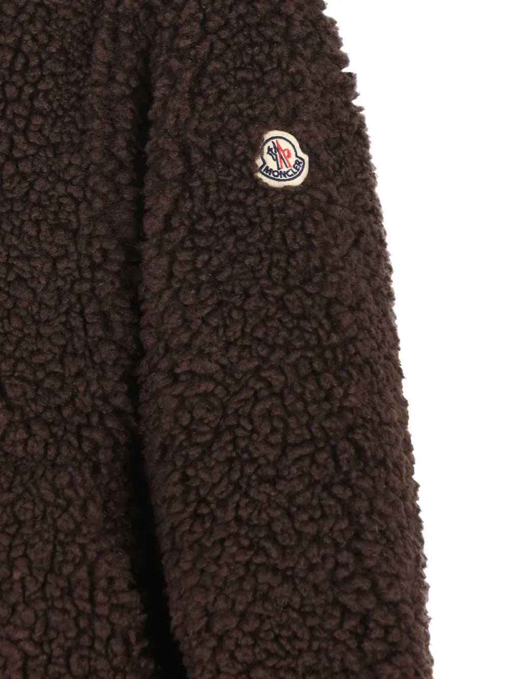 Moncler Enfant fleece-texture logo-patch jacket Bruin