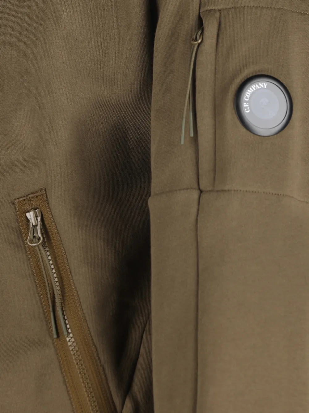 C.P. Company Hoodie met Lens-detail en rits Groen