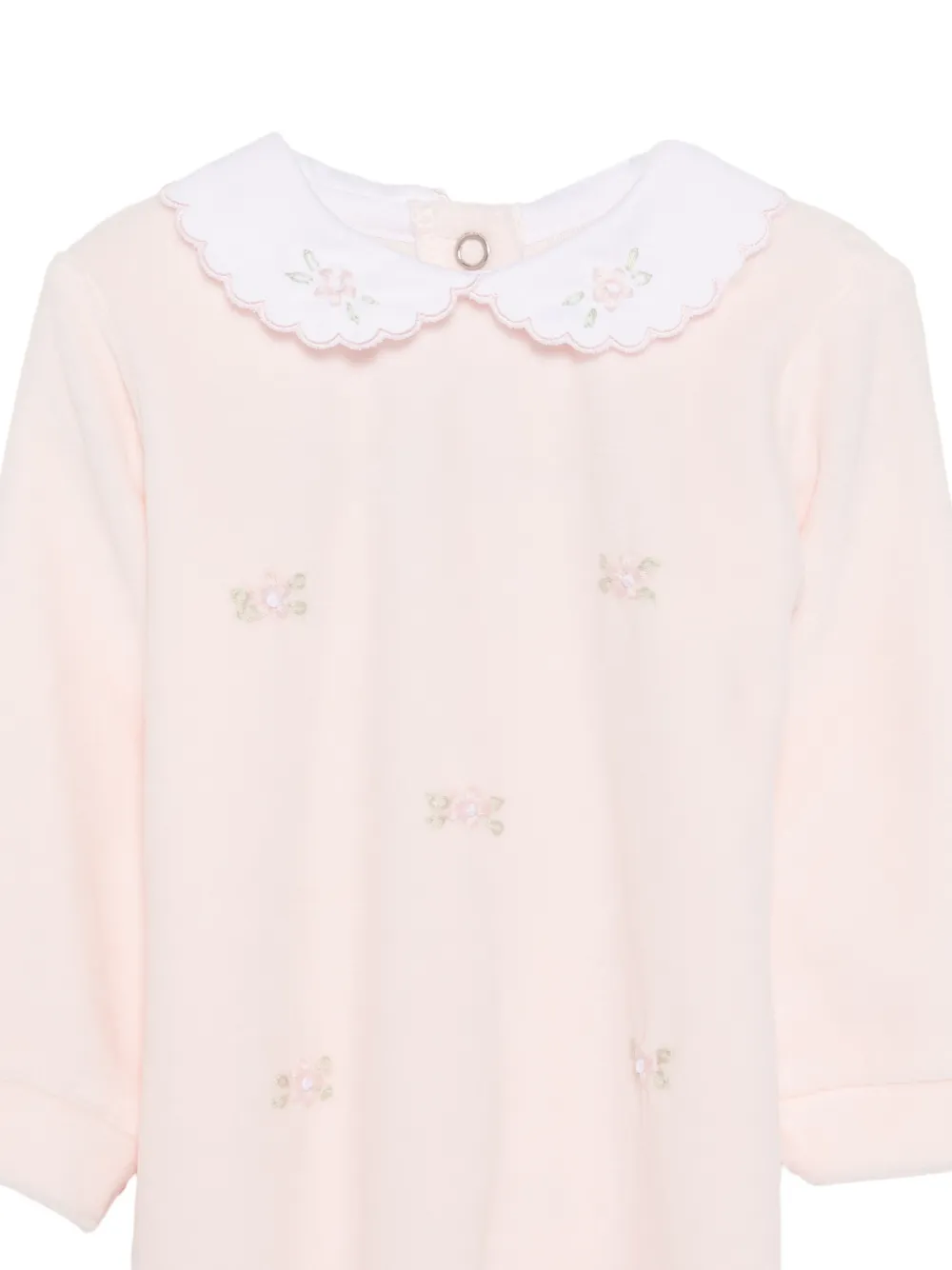 Siola floral-embroidered scalloped-collar pajamas Roze