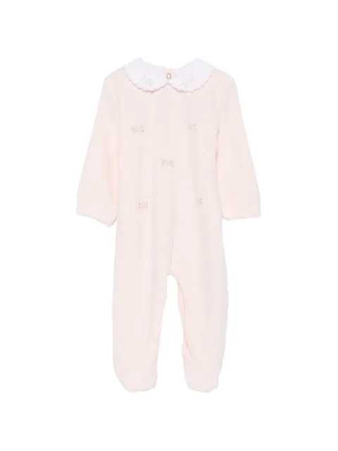 Siola floral-embroidered scalloped-collar pajamas