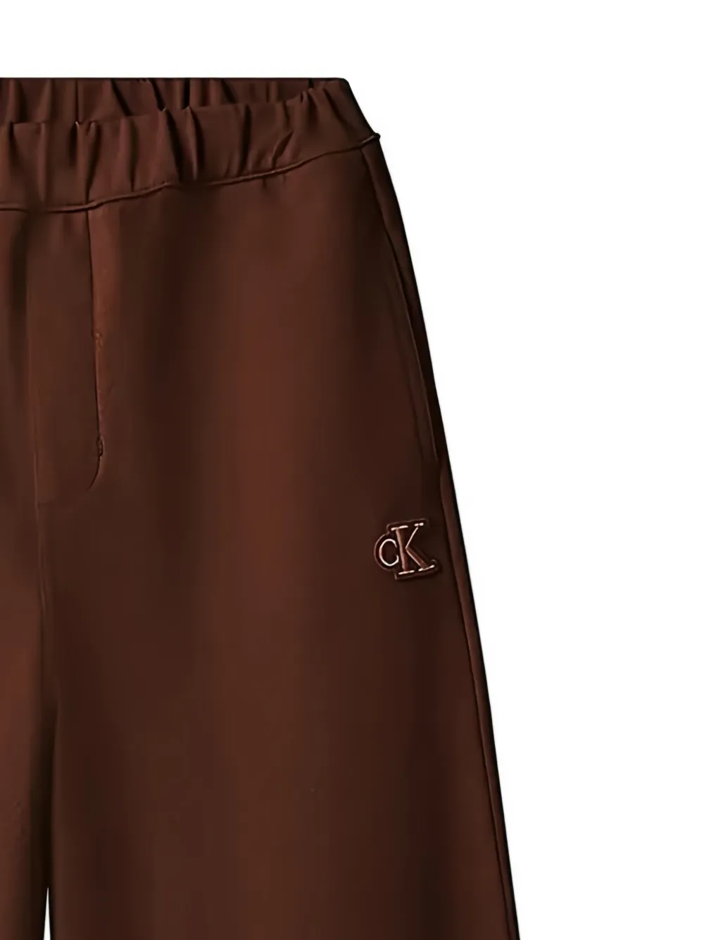 Calvin Klein Kids Broek met wijde pijpen Bruin