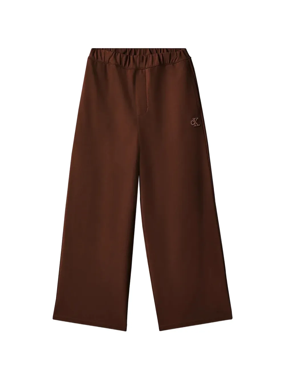 Calvin Klein Kids Broek met wijde pijpen Bruin