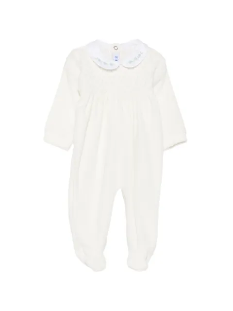 Siola smocked Peter Pan collar sleepsuit