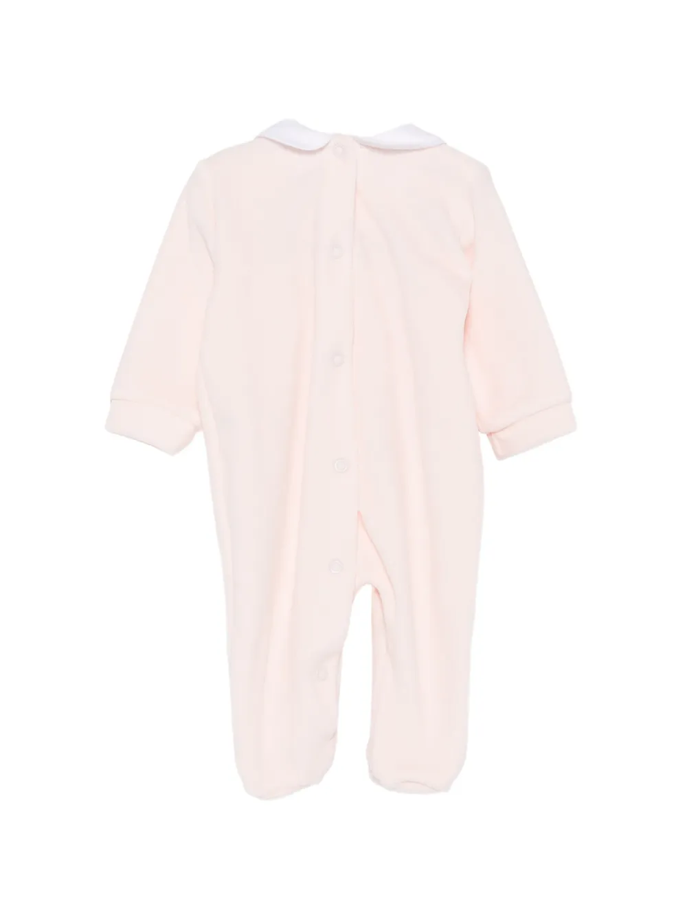 Siola smocked embroidered-collar babygrow Roze