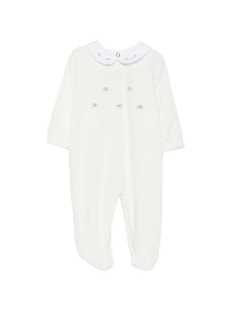 Siola floral-embroidered Peter Pan collar pajama