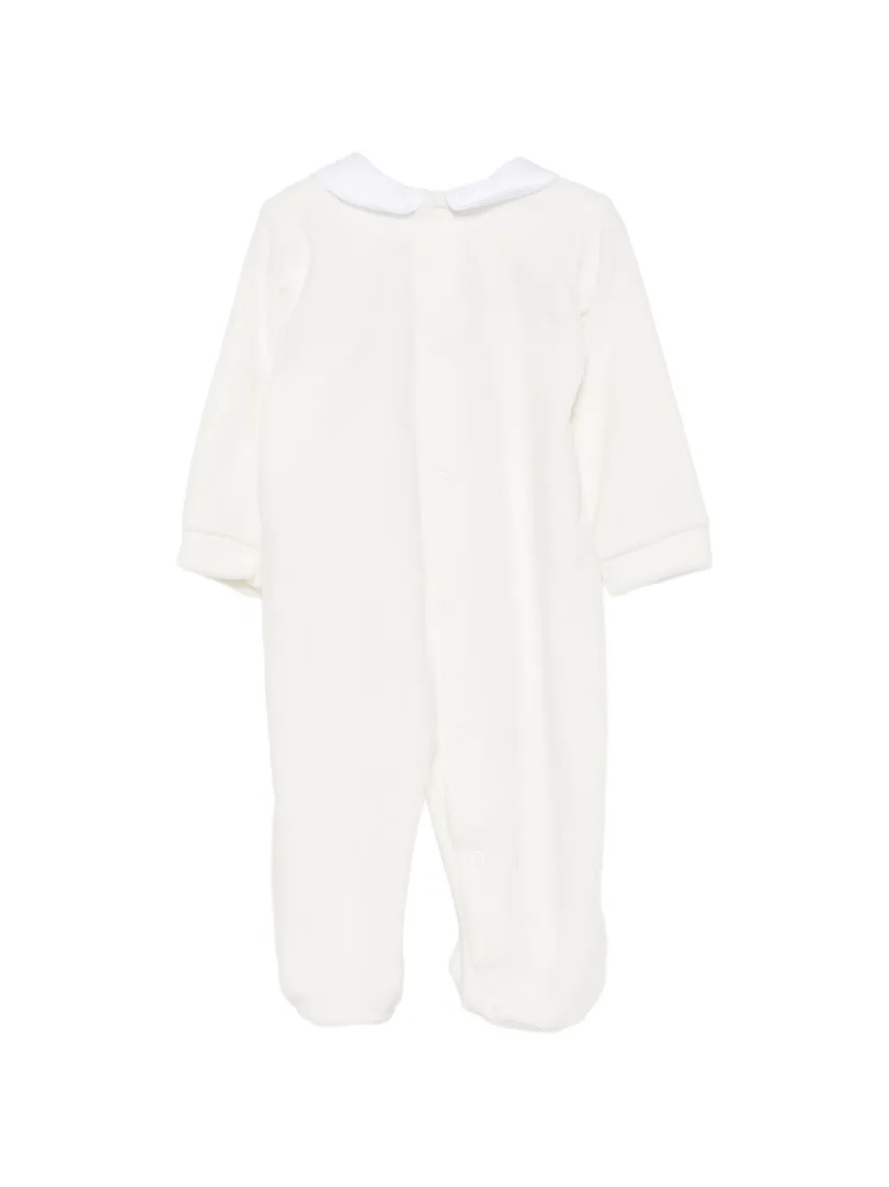 Siola floral-embroidered Peter Pan collar pajama Wit