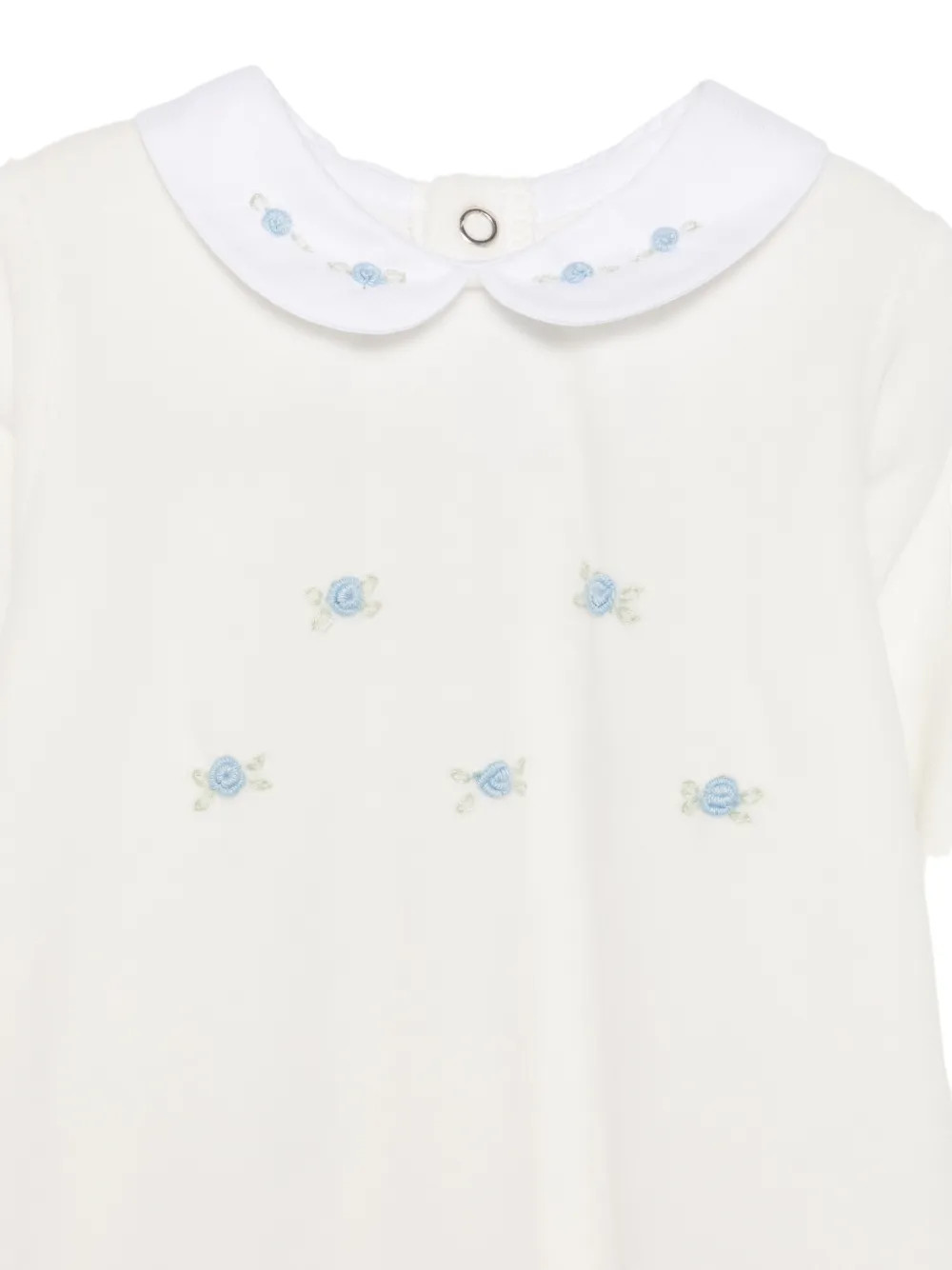 Siola floral-embroidered Peter Pan collar pajama Wit